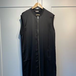 ZARA -Size Large long black zip dress